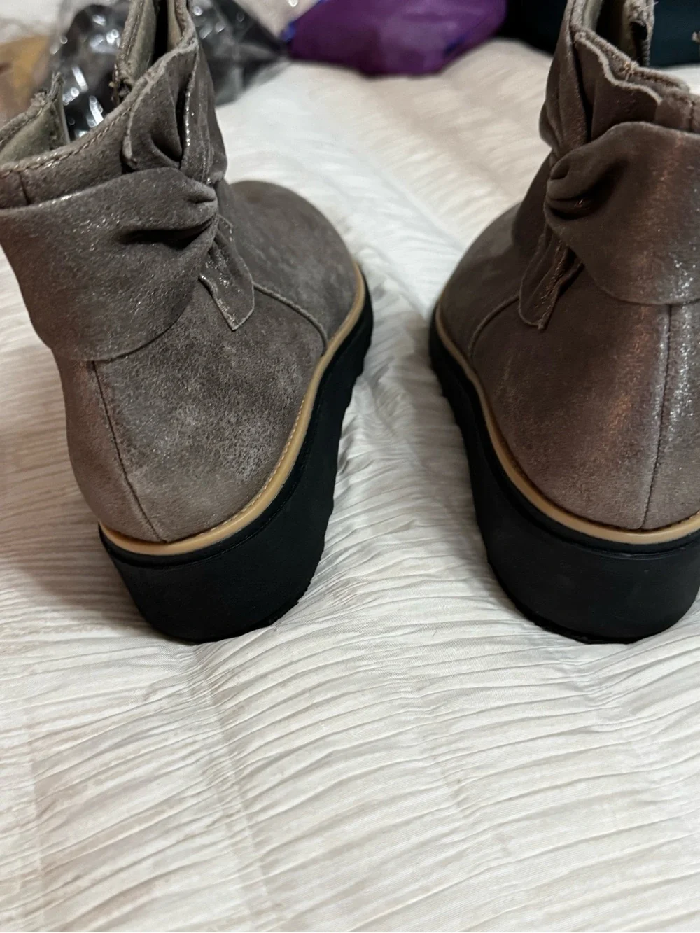 Clark’s Metallic Gold Women's Ankle Boots - Sleek Zip Design